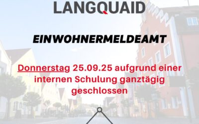 Bürgerbüro am 25.09.2025 geschlossen