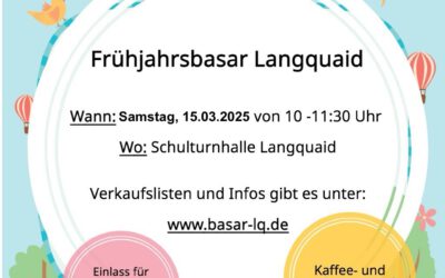 Am 15. März Frühjahrsbasar für Kinderartikel